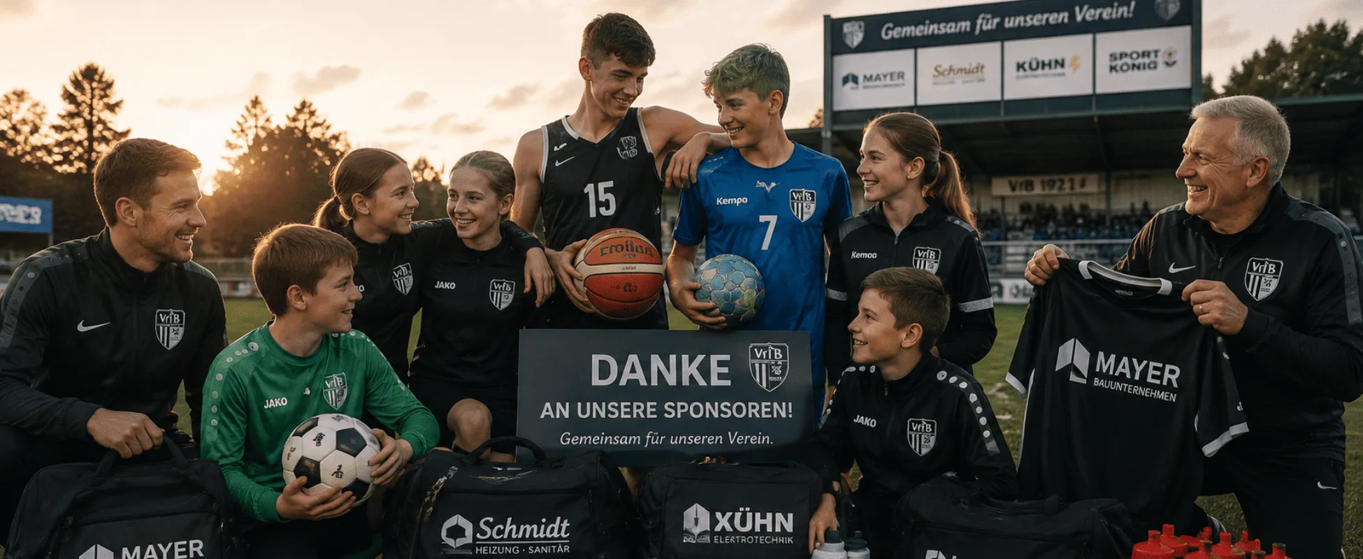 Sportverein mit gesponserten Artikeln