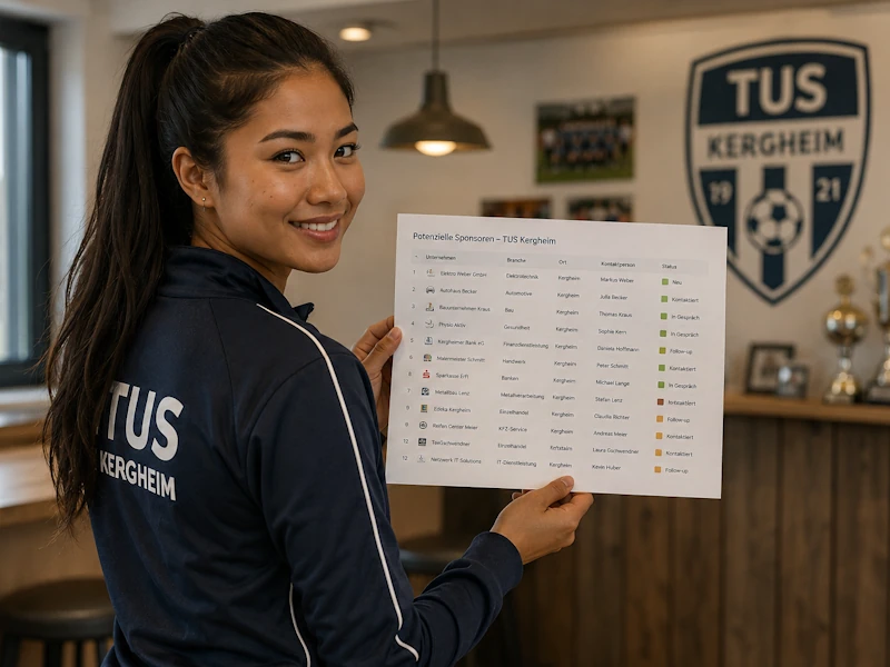 Generiertes Bild von fiktiver Kate mit der Liste aus dem CRM für potenzielle Sponsoren
