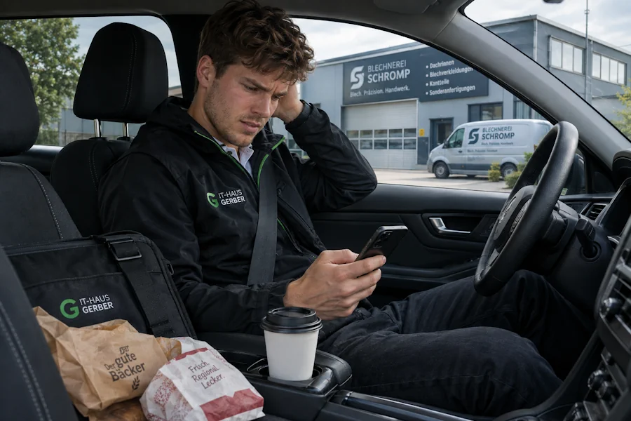 Fiktives Bild von Phillip, der für gerber Sponsoringdeals sucht